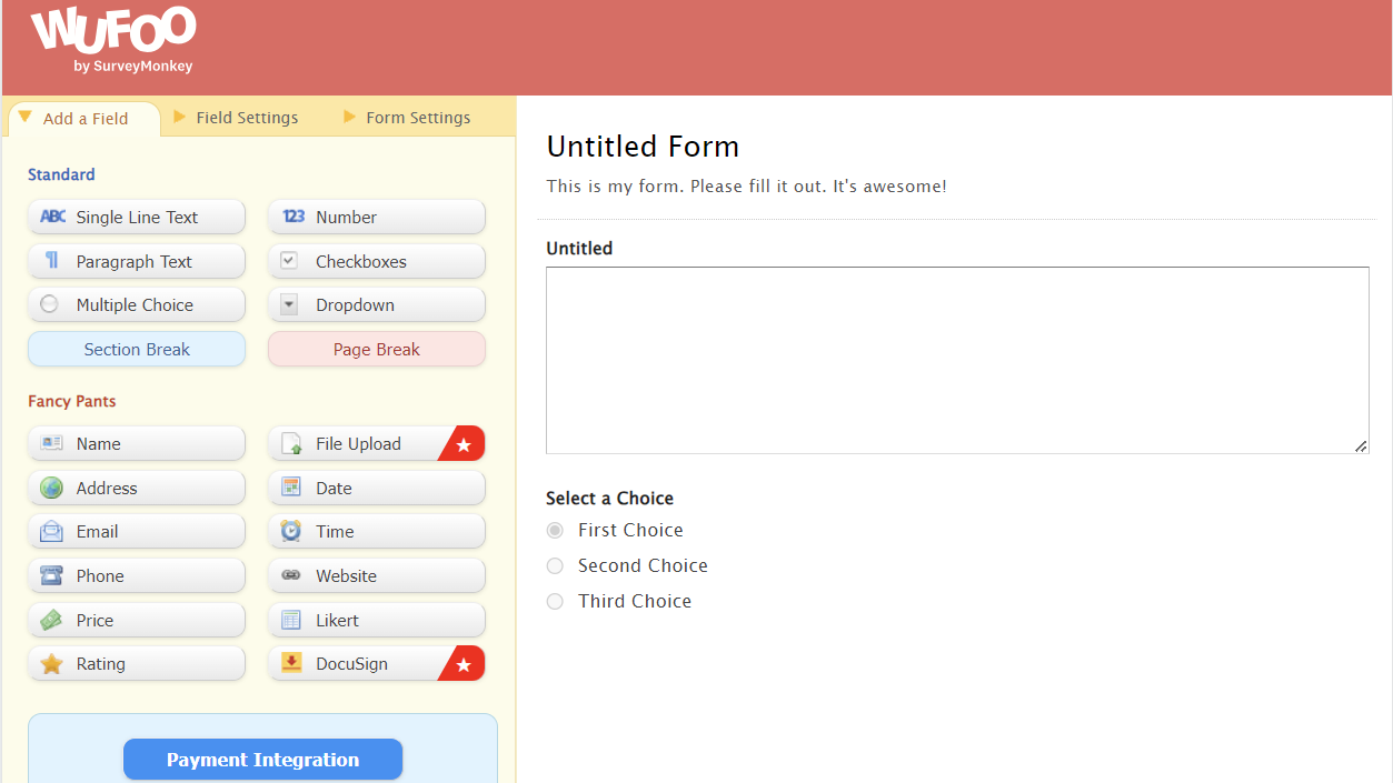 Wufoo screenshot - Las 10 mejores alternativas a Jotform analizadas en 2026