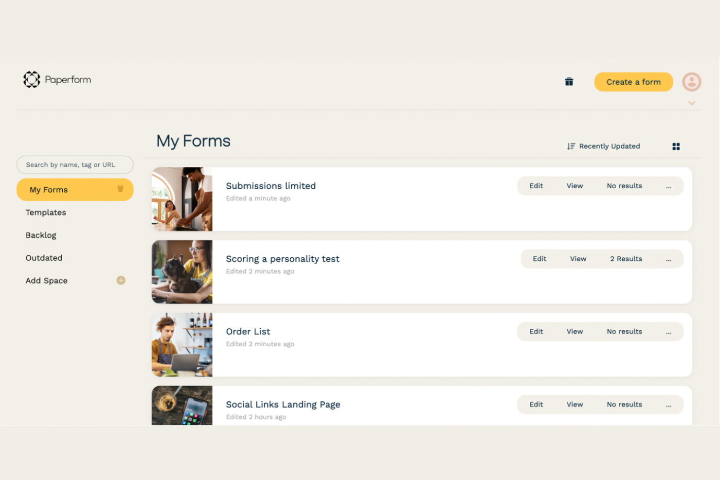 Paperform screenshot - 10 beste Formstack-alternatieven gekozen voor 2026