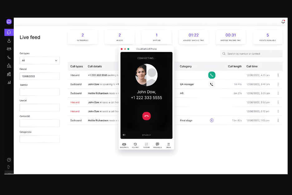CloudCall screenshot - Die 10 besten Dialpad-Alternativen im Test 2026