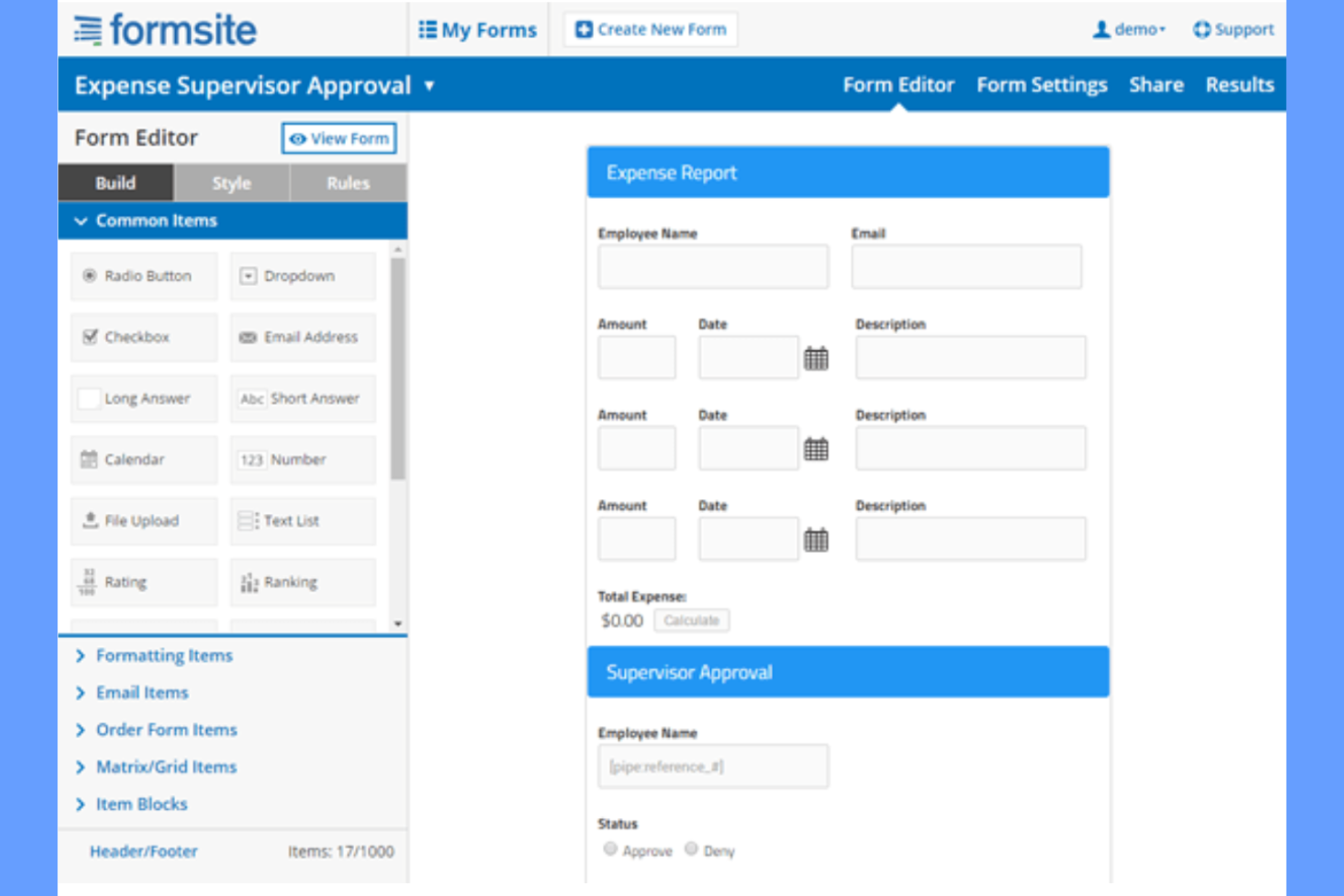 Formsite screenshot - 10 migliori alternative a Formstack selezionate per il 2026