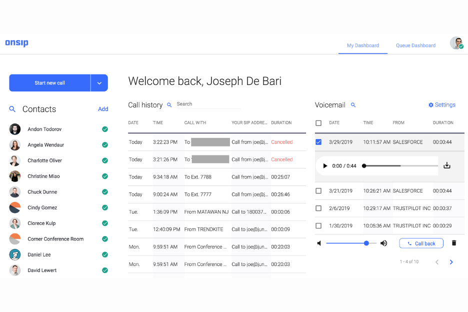 OnSIP screenshot - Le 10 migliori alternative a Dialpad recensite nel 2026