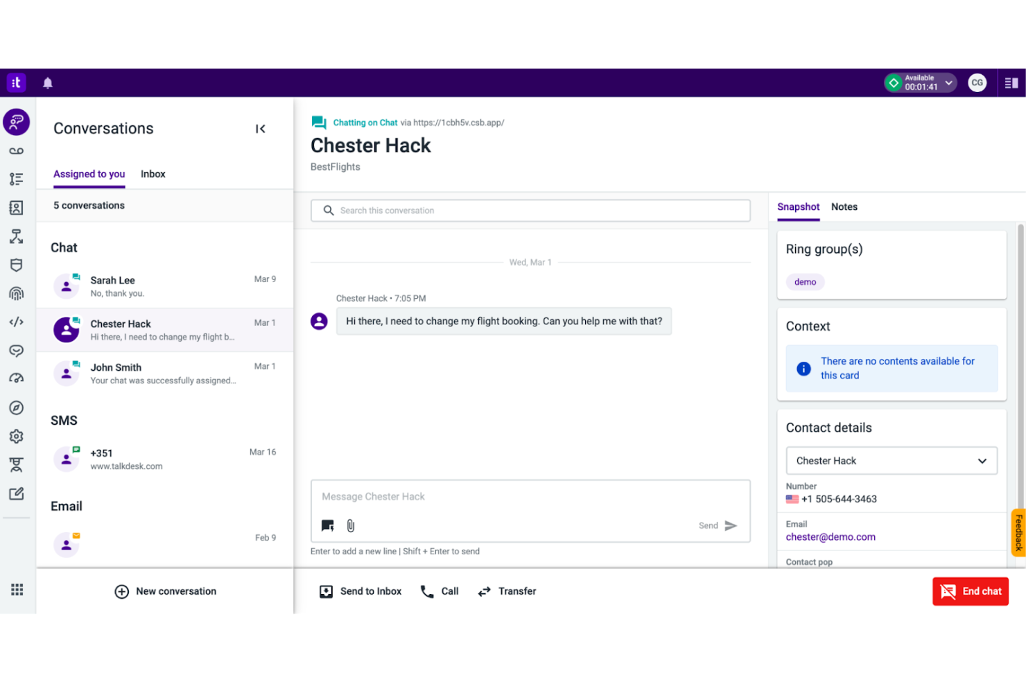 Talkdesk screenshot - 10 beste alternatieven voor Dialpad beoordeeld in 2026
