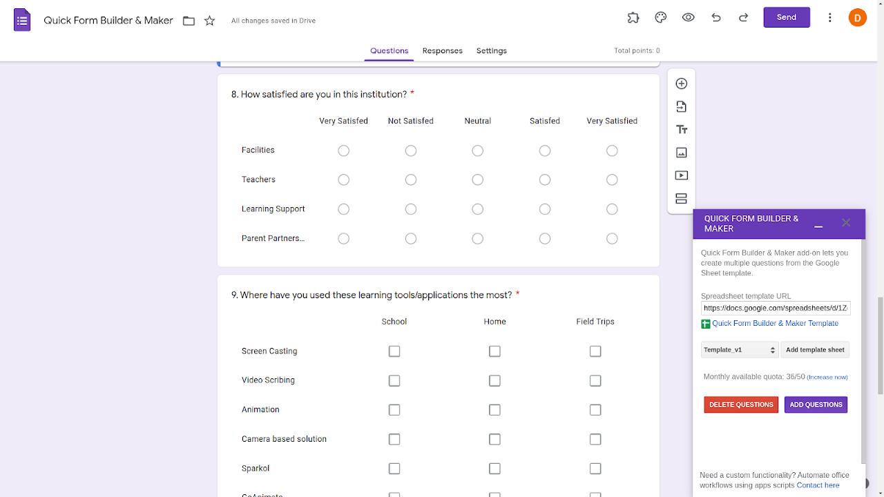 Google Forms screenshot - Die 10 besten Jotform-Alternativen im Test 2026
