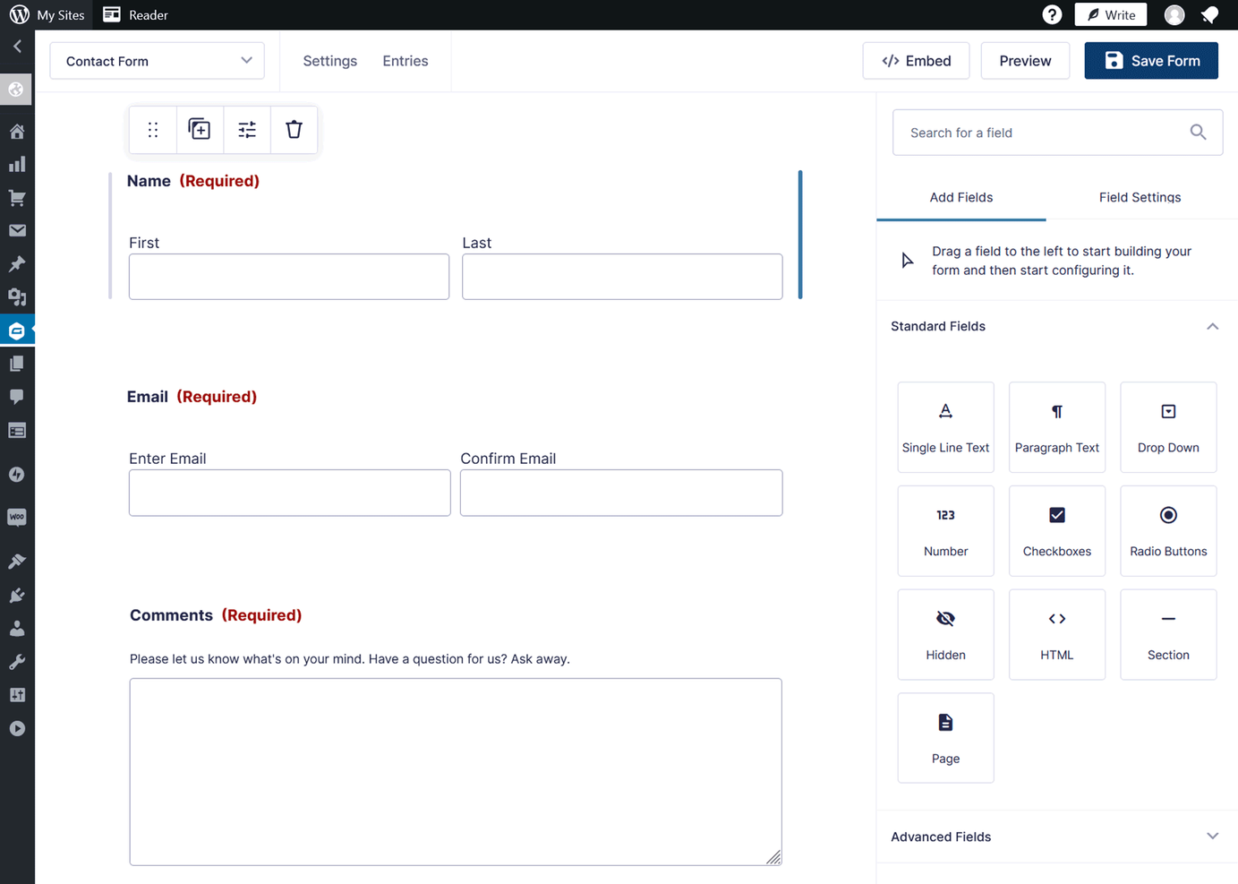 Gravity Forms screenshot - 10 meilleures alternatives à Jotform examinées en 2026