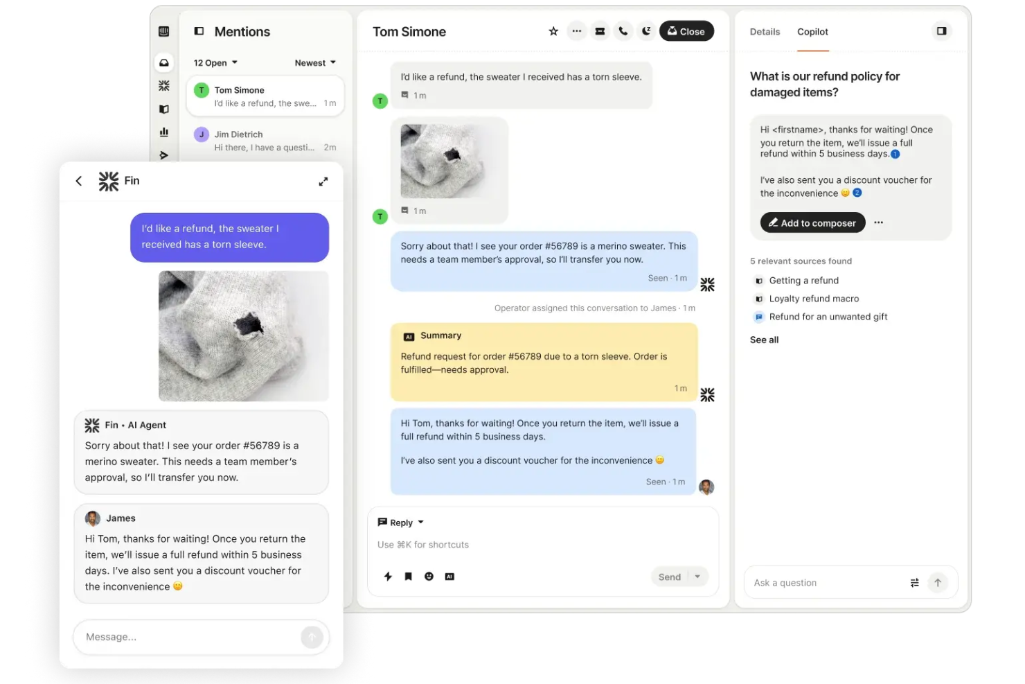 Intercom screenshot - 10 meilleures alternatives à Customer.io évaluées en 2026