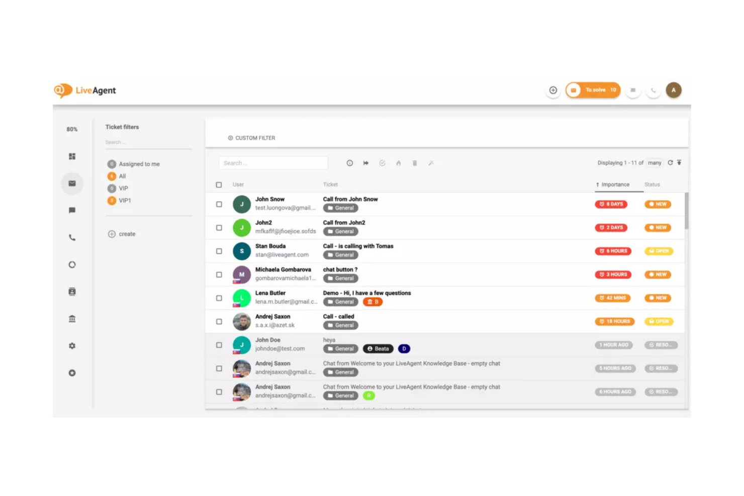 LiveAgent screenshot - 10 meilleures alternatives à Gladly évaluées en 2026