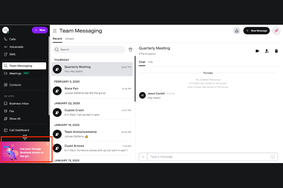 Vonage screenshot - Le 10 migliori alternative a Dialpad recensite nel 2026