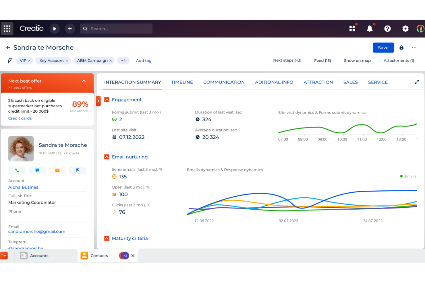Creatio CRM screenshot - 25 Best Customer Data Platforms of 2026