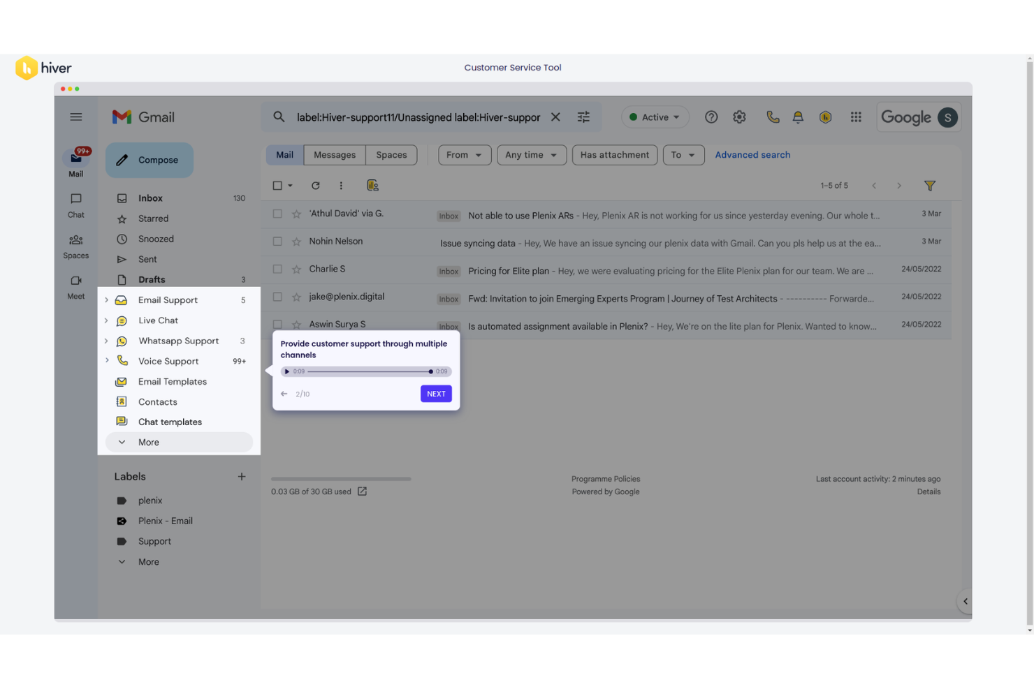Hiver screenshot - 20 Best Kayako Alternatives Reviewed in 2026