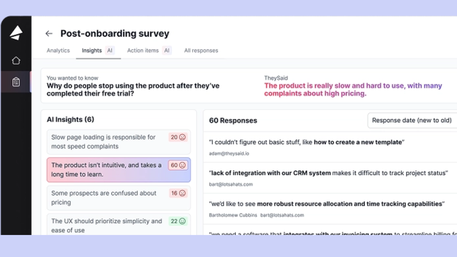 TheySaid screenshot - 15 Best AI Survey Maker Reviewed in 2026