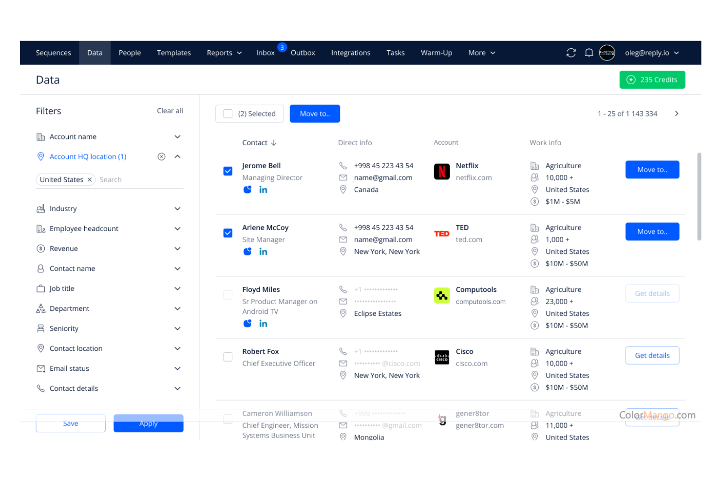 Reply screenshot - 22 beste Salesloft-Alternativen im Test 2026