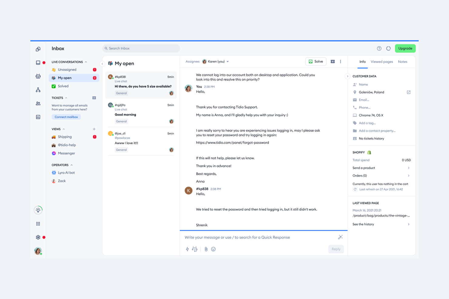 Tidio screenshot - 26 Best Automated Help Desk Software Reviewed in 2026