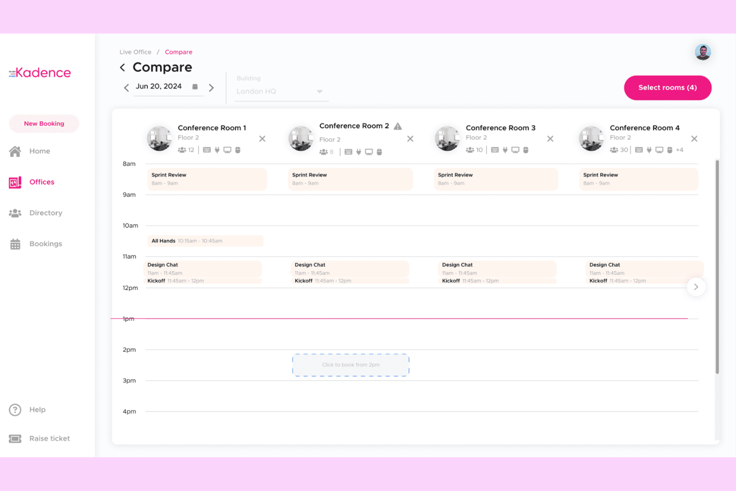 Kadence screenshot - 22 Best AI Hot Desk Booking Software in 2026