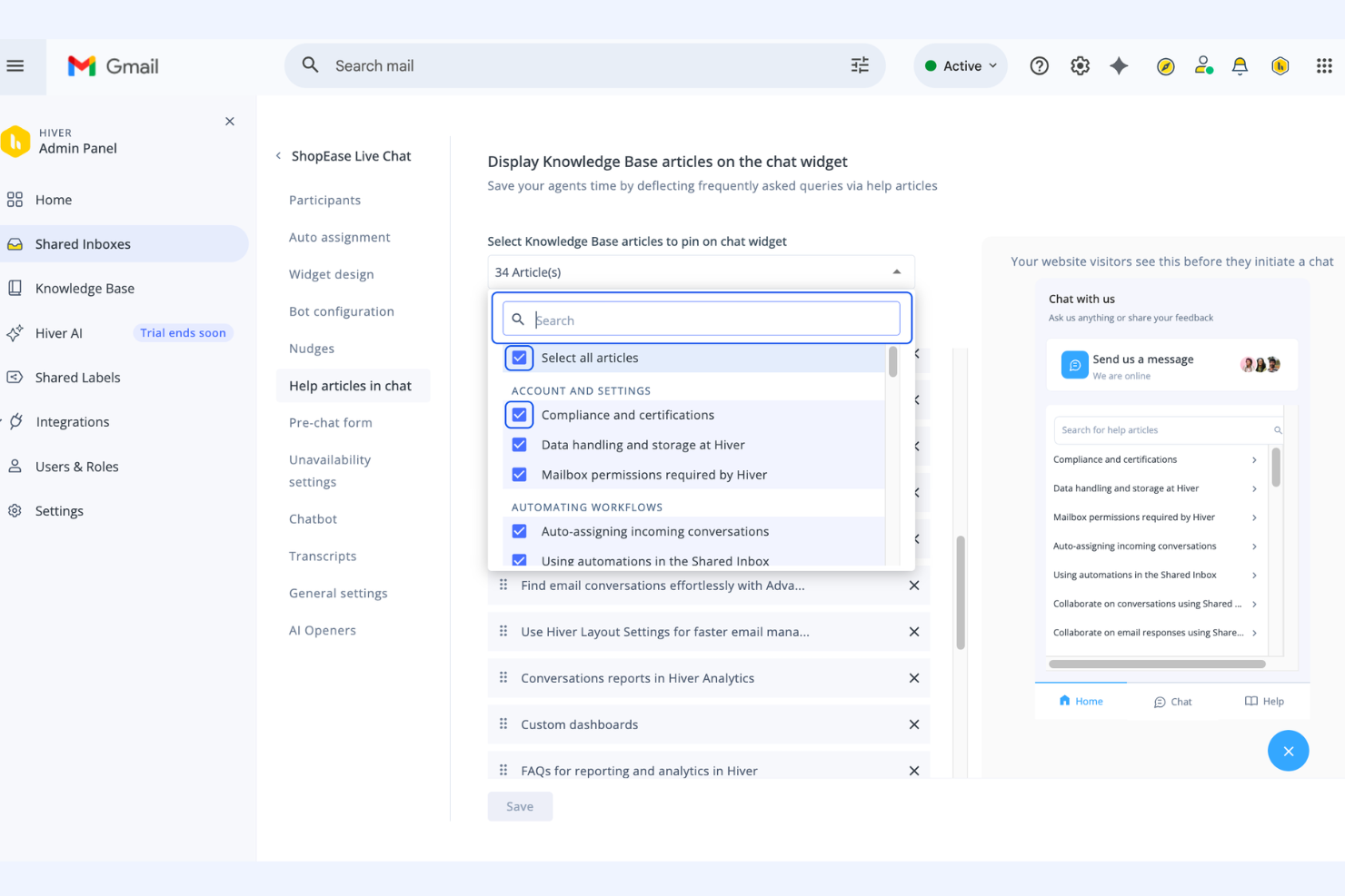 Hiver screenshot - 10 Best Free Live Chat Software in 2026