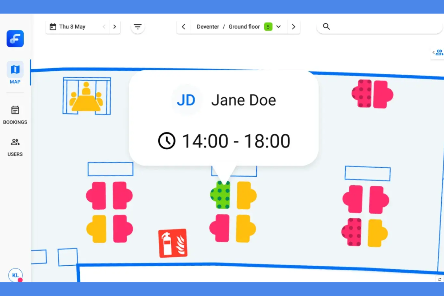 Flexwhere screenshot - 10 Migliori Software Gratuiti per la Prenotazione di Postazioni di Lavoro nel 2026