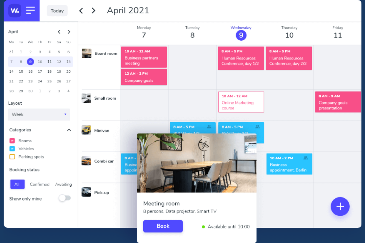 Whatspot screenshot - 10 Migliori Software Gratuiti per la Prenotazione di Postazioni di Lavoro nel 2026