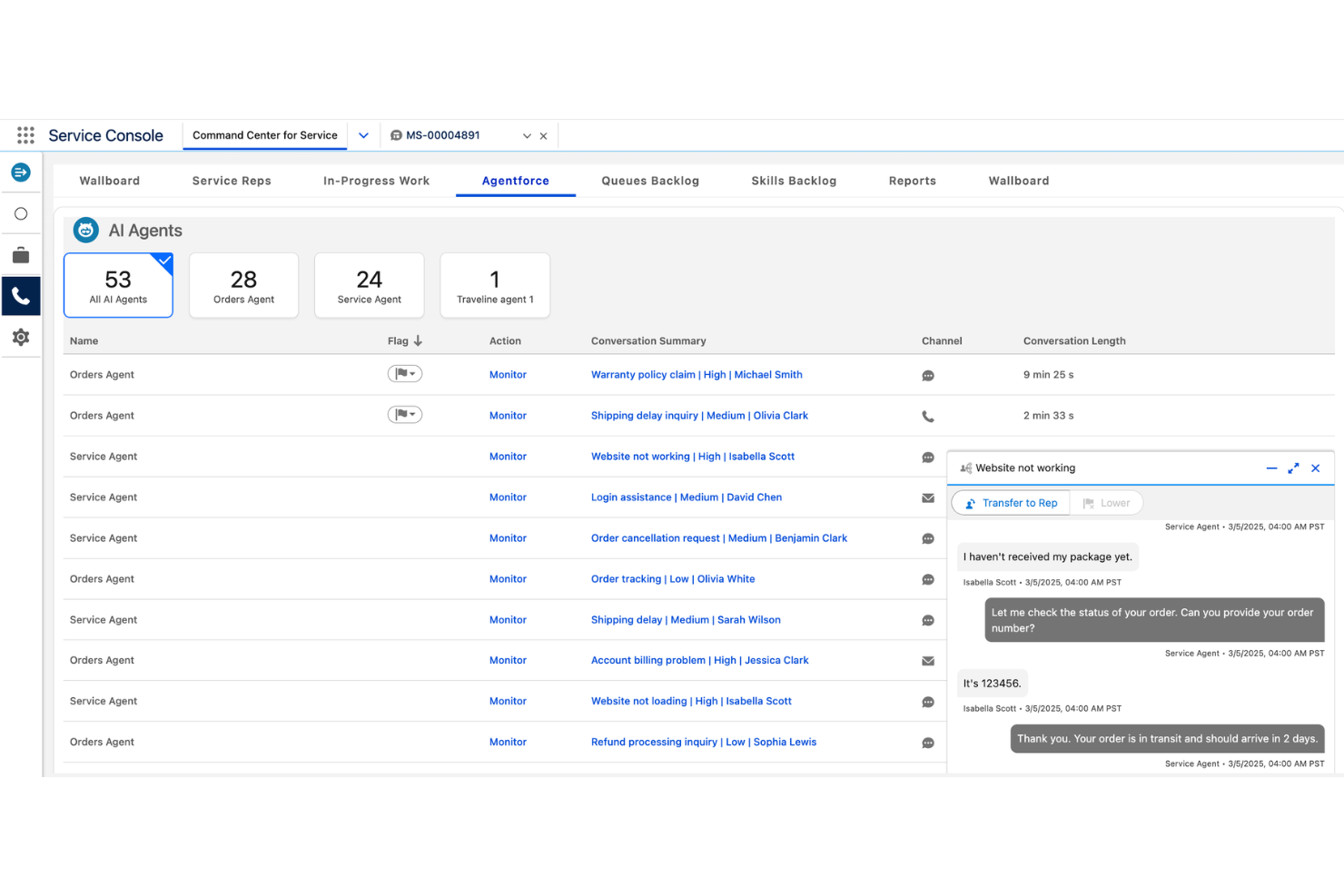 Agentforce Service screenshot - 10 Le migliori alternative a HubSpot Service Hub per 2026