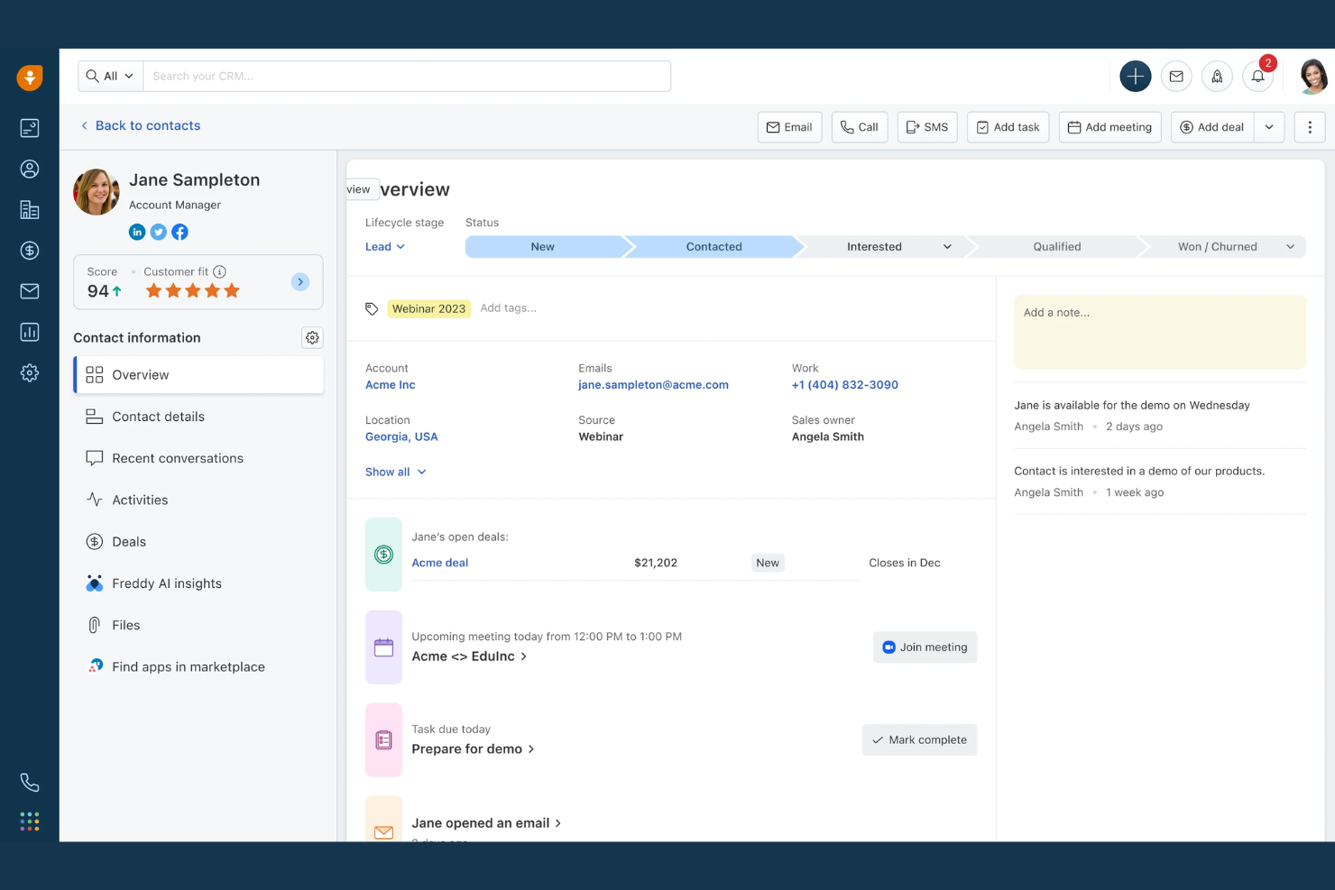 Freshworks screenshot - 10 Best Bitrix24 Alternatives in 2026