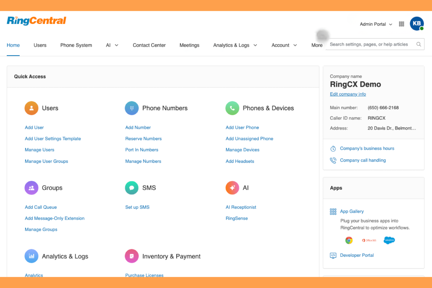 RingCentral screenshot - 10 Best Auto Attendant Phone Systems in 2026