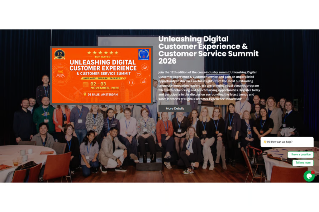 Customer experience and service summit in Amsterdam, November 2026.
