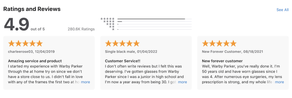ratings and reviews screenshot