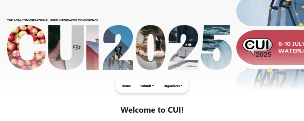 Screenshot of the ACM Conversational User Interfaces 2025 landing page