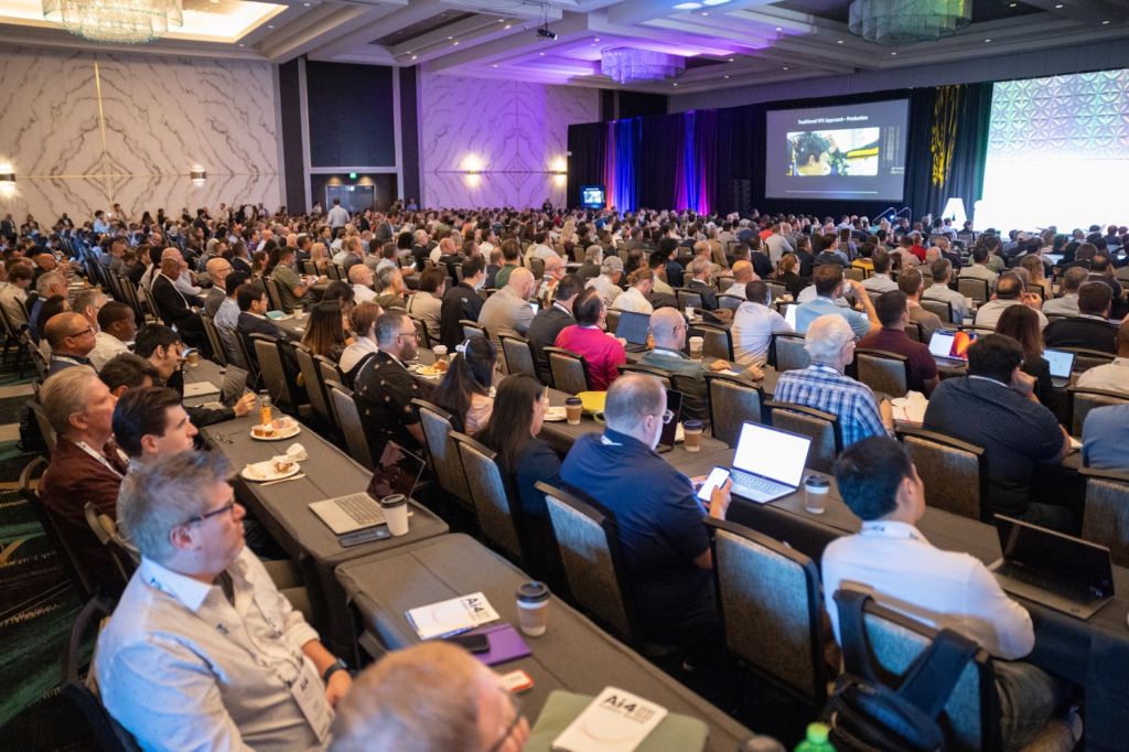 Attendees gathering at the Ai4 conference