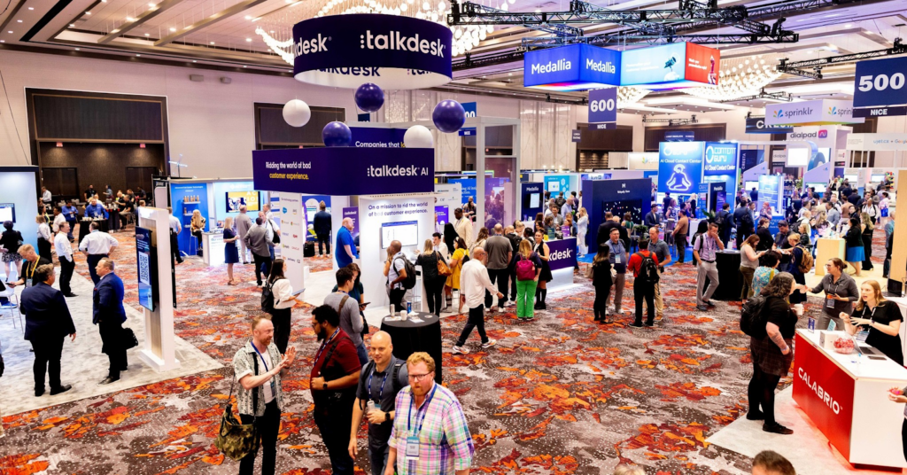 The trade show floor of the Customer Contact Week