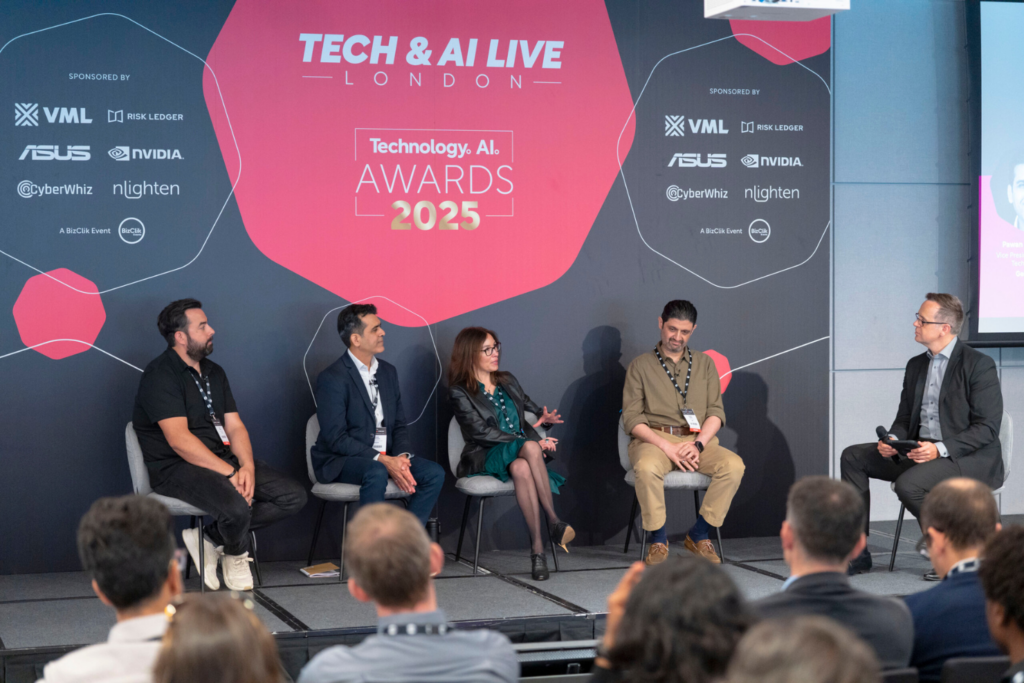 Tech leaders sharing expertise on AI’s role in shaping the future at the Tech &amp; AI LIVE London 2025 panel discussion