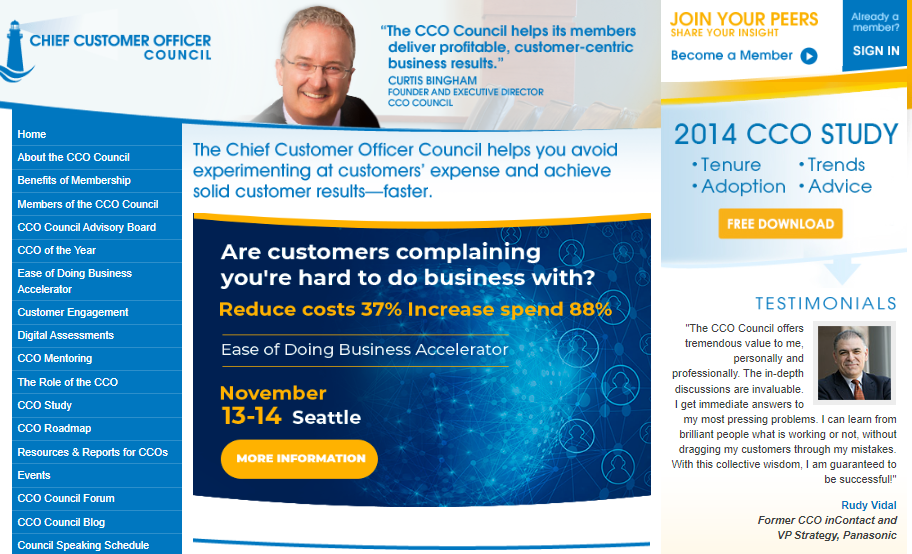 Chief Customer Officer Council home page