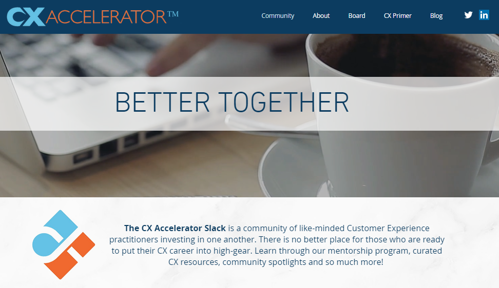CX Accelerator community landing page