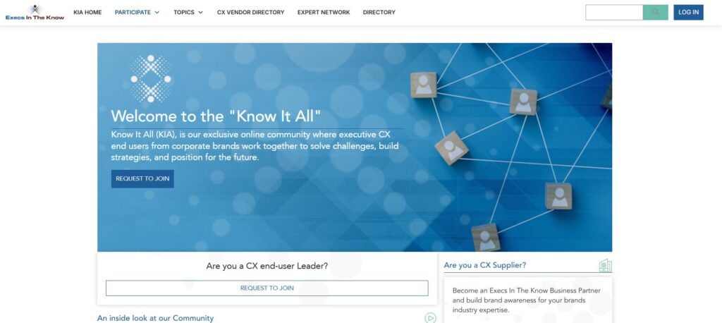 The "request to join" page of the Execs in the Know community