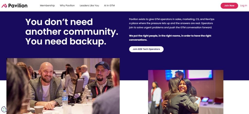 The Pavilion community landing page screenshot
