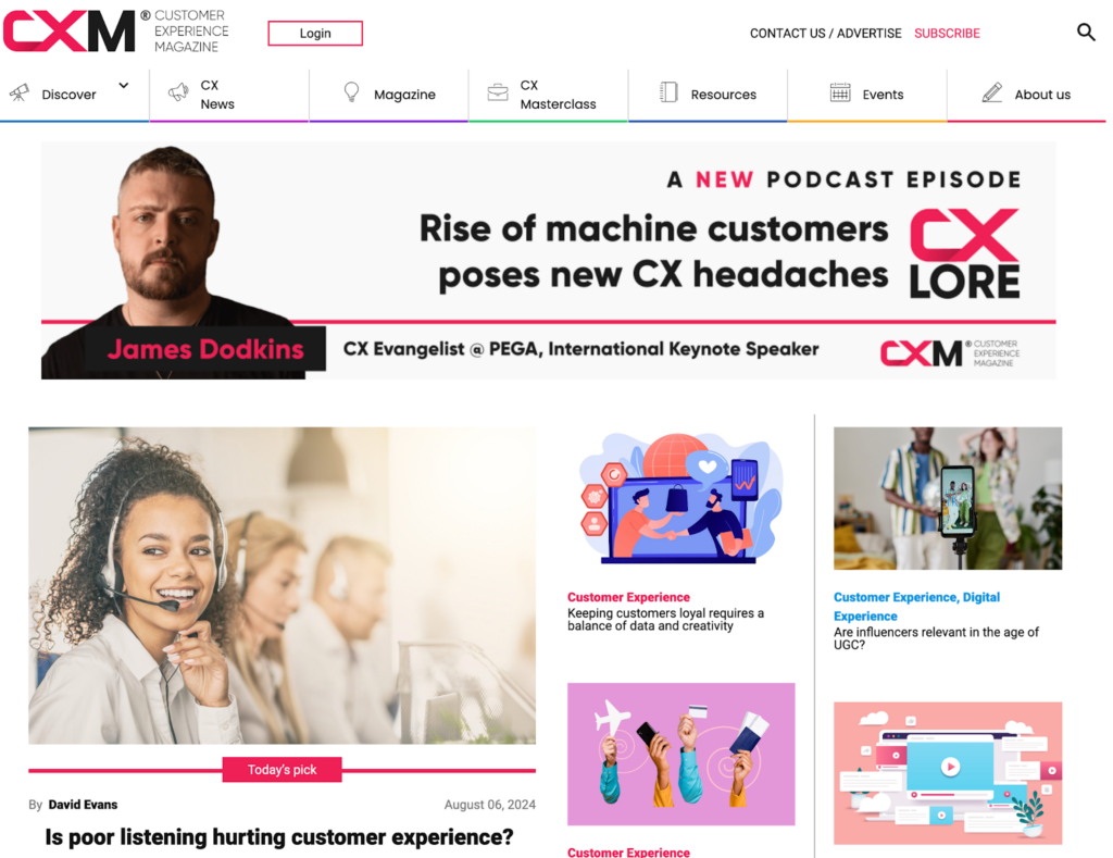 The Customer Experience Magazine website
