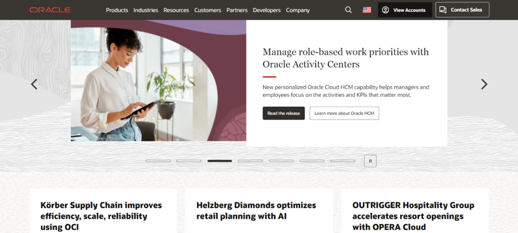 The Oracle website