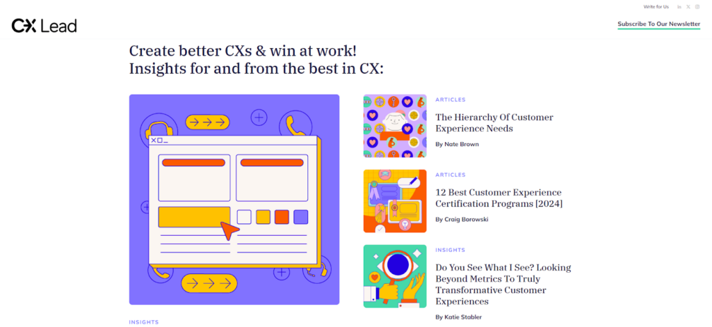 The CX Lead website