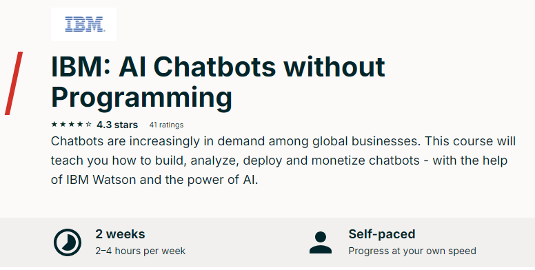 AI Chatbots without Programming course screenshot