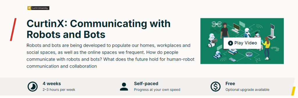Communicating with Robots and Bots course