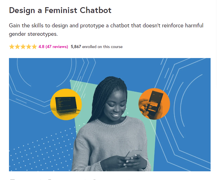 Design a Feminist Chatbot website screenshot