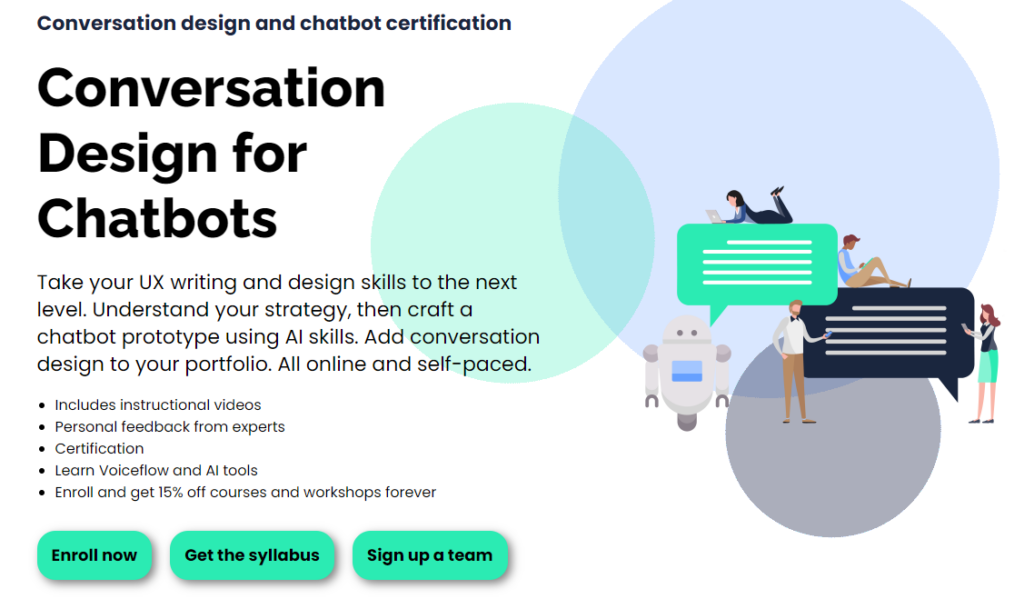 Conversation Design for Chatbots course screenshot