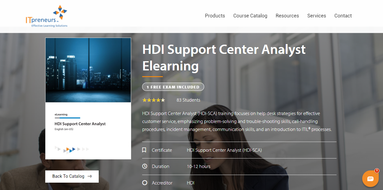 HDI Support Center Analyst (HDI-SCA), a help desk certification