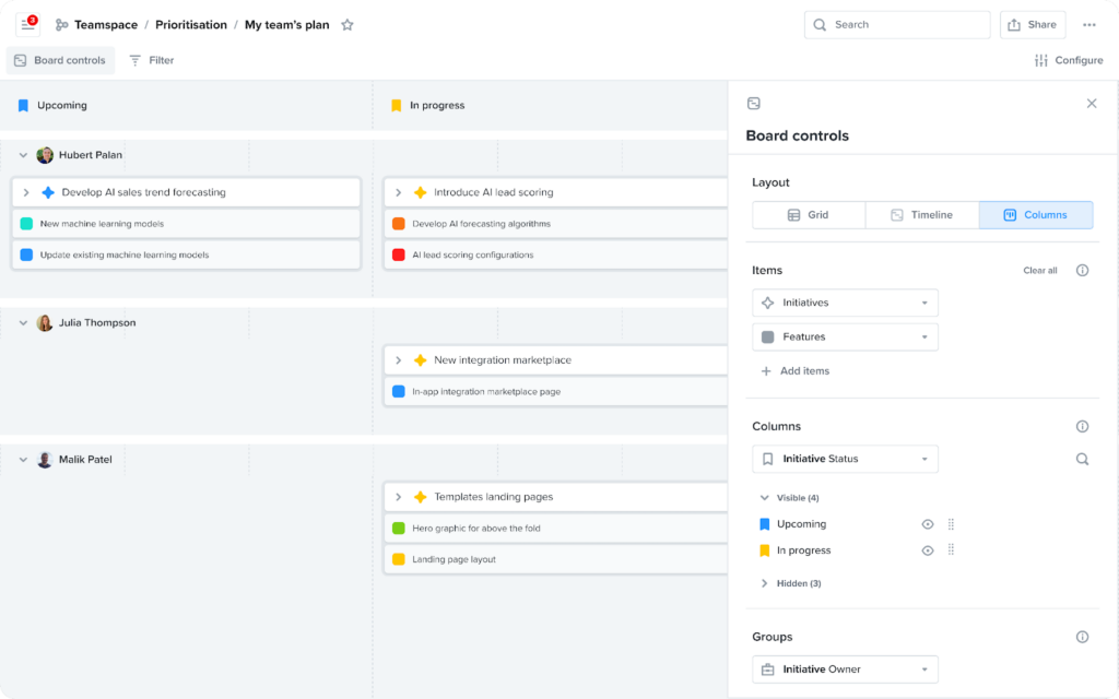 Productboard Industry-Specific Productboard Features screenshot