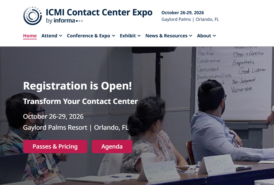 ICMI Contact Center Expo screenshot