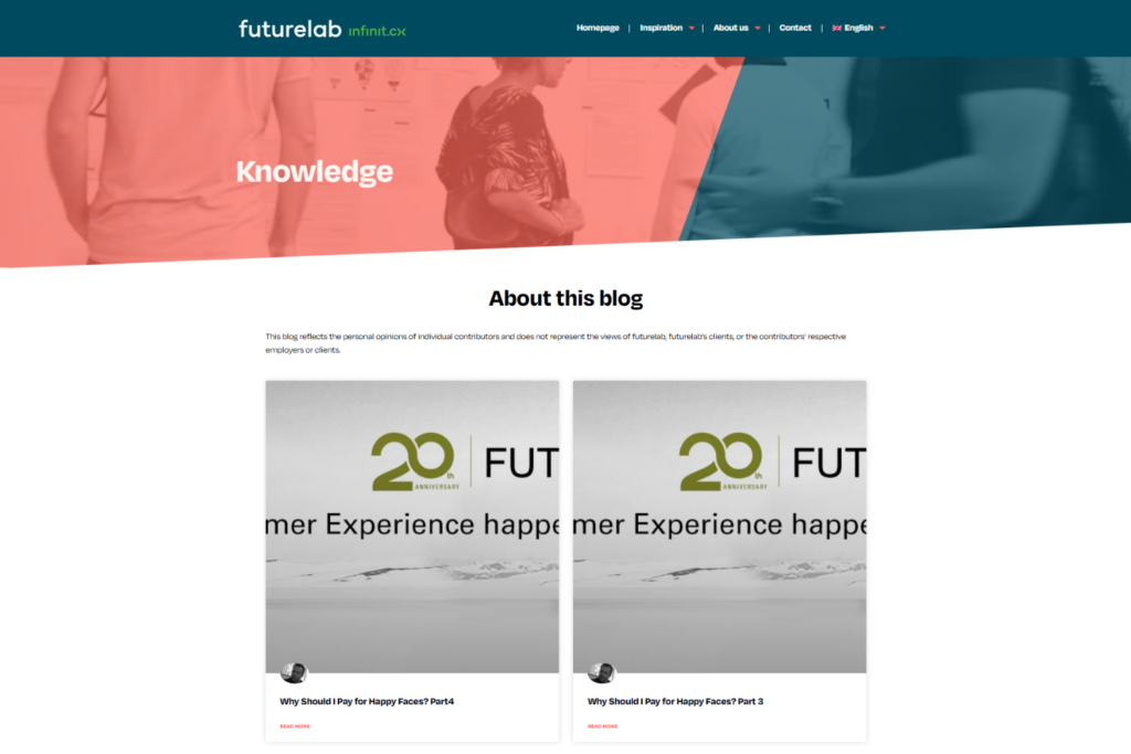 Futurelab-Blog mit Artikeln zu Kundenerfahrung und unternehmerischem Denken