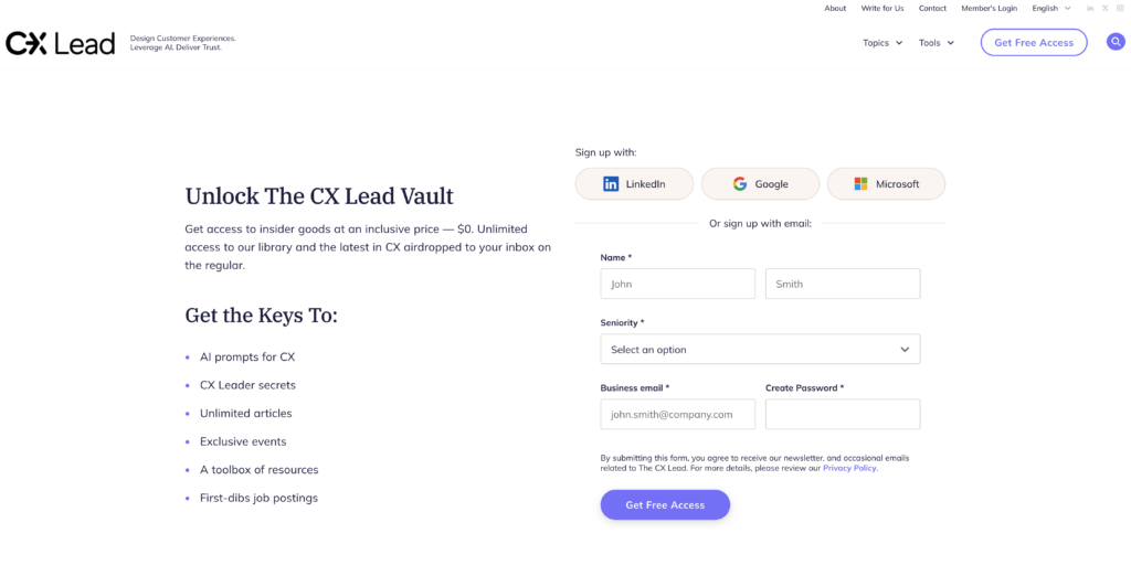 Anmeldeformular für den CX-Leader-E-Mail-Newsletter