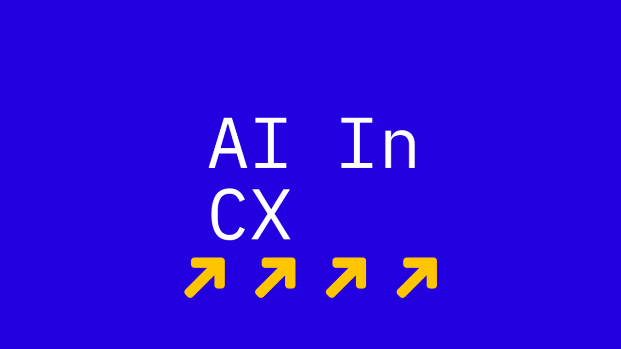 Ai in cx text on blue background