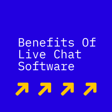 Benefits of live chat software text on blue background
