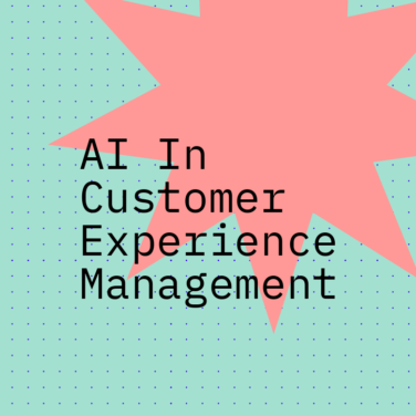 Ai in customer experience management text on teal background