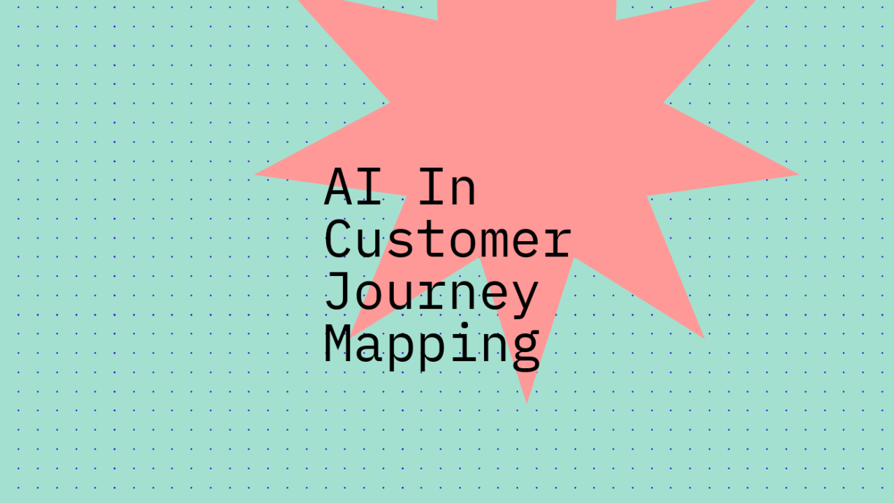Ai in customer journey mapping on green and pink background