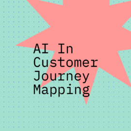 Ai in customer journey mapping on green and pink background